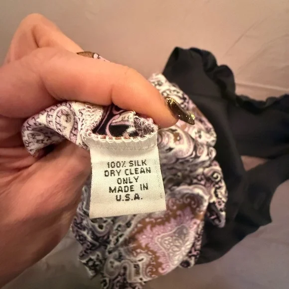 Alice & Trixie Black/Purple Paisley 100% Silk Sleeveless Mini Dress Size XS $198 - Picture 8 of 8